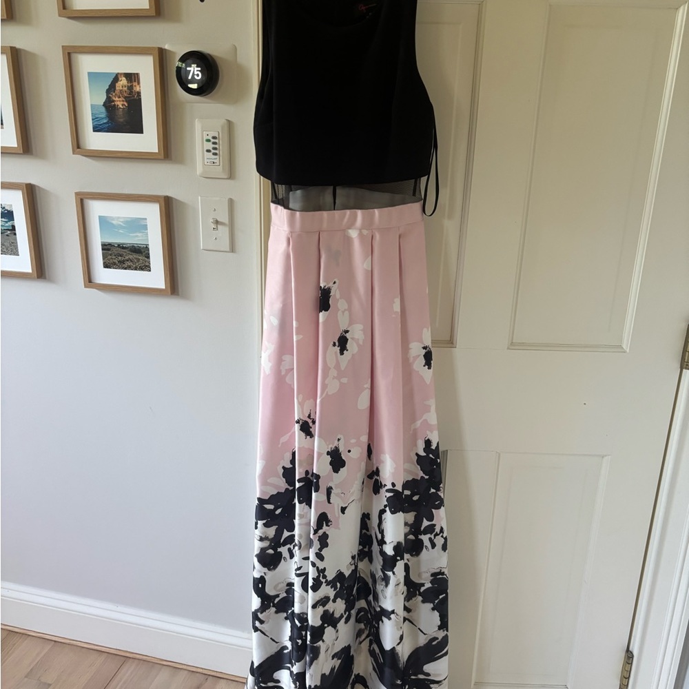 Aqua Pink Pleated Maxi Dress for Cocktail Nights